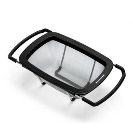 Lifetime KitchenAid Black/White Stainless Steel Expandable Colander KE867OSOBA